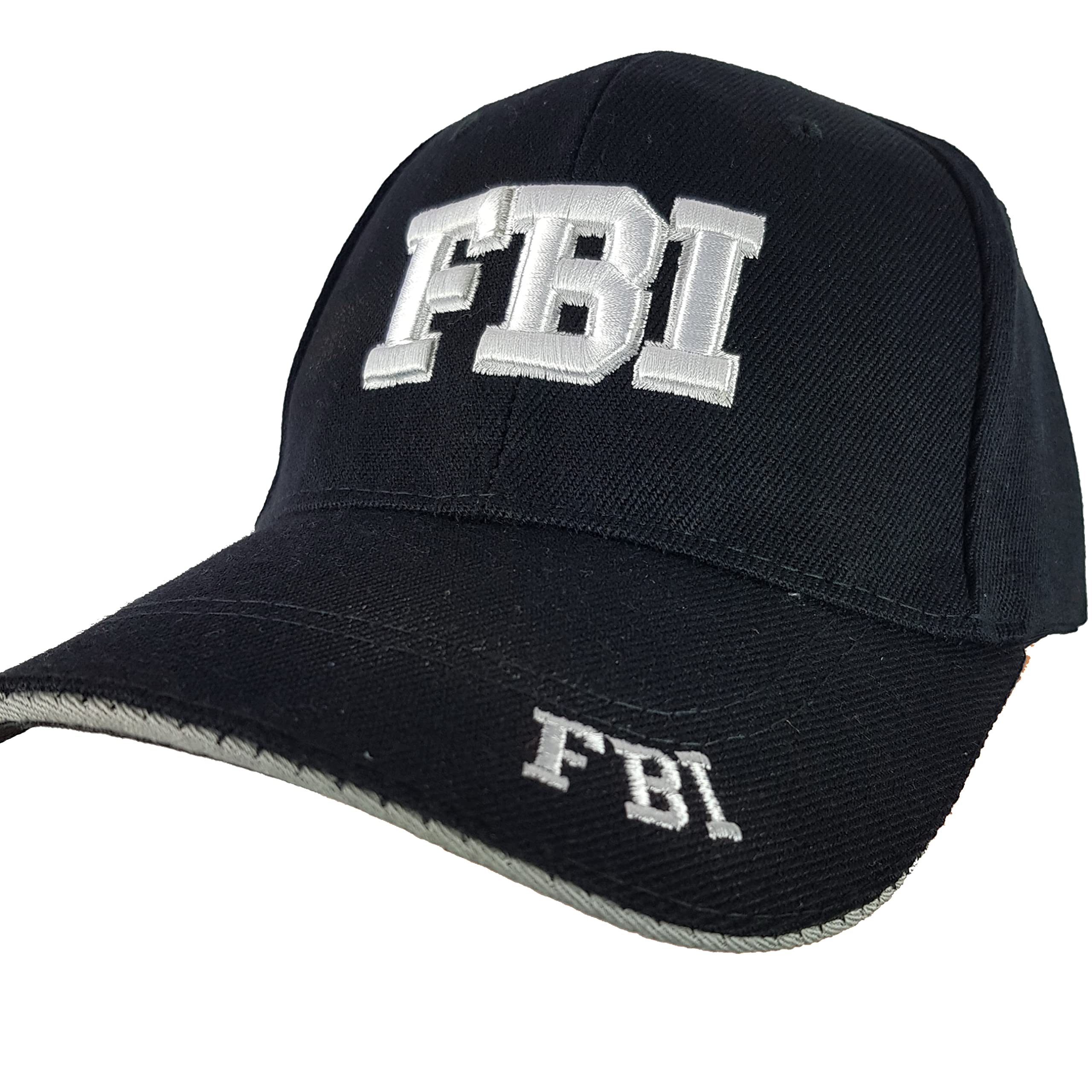 TS Tactical Store FBI Schwarze Kappe mit Stickerei und Stickerei auf dem Visier