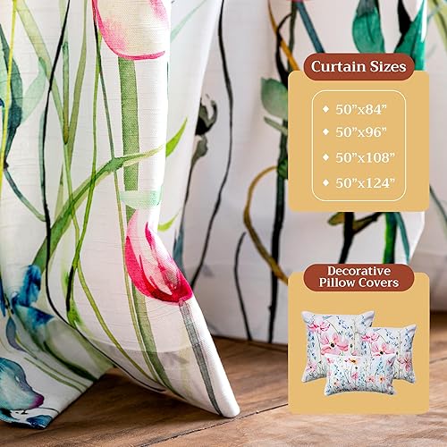 Miniatura 4 de Maison d Hermine - Cortinas 100% algodón - Cortinas traslúcidas para sala o dormitorio con jareta para cortinero y presillas - 1 panel, Delphinium