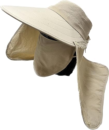 Miniatura 2 de Mrlahat Visera ancha para pesca al aire libre, gorra de pesca con solapa larga para orejas y cuello, unisex