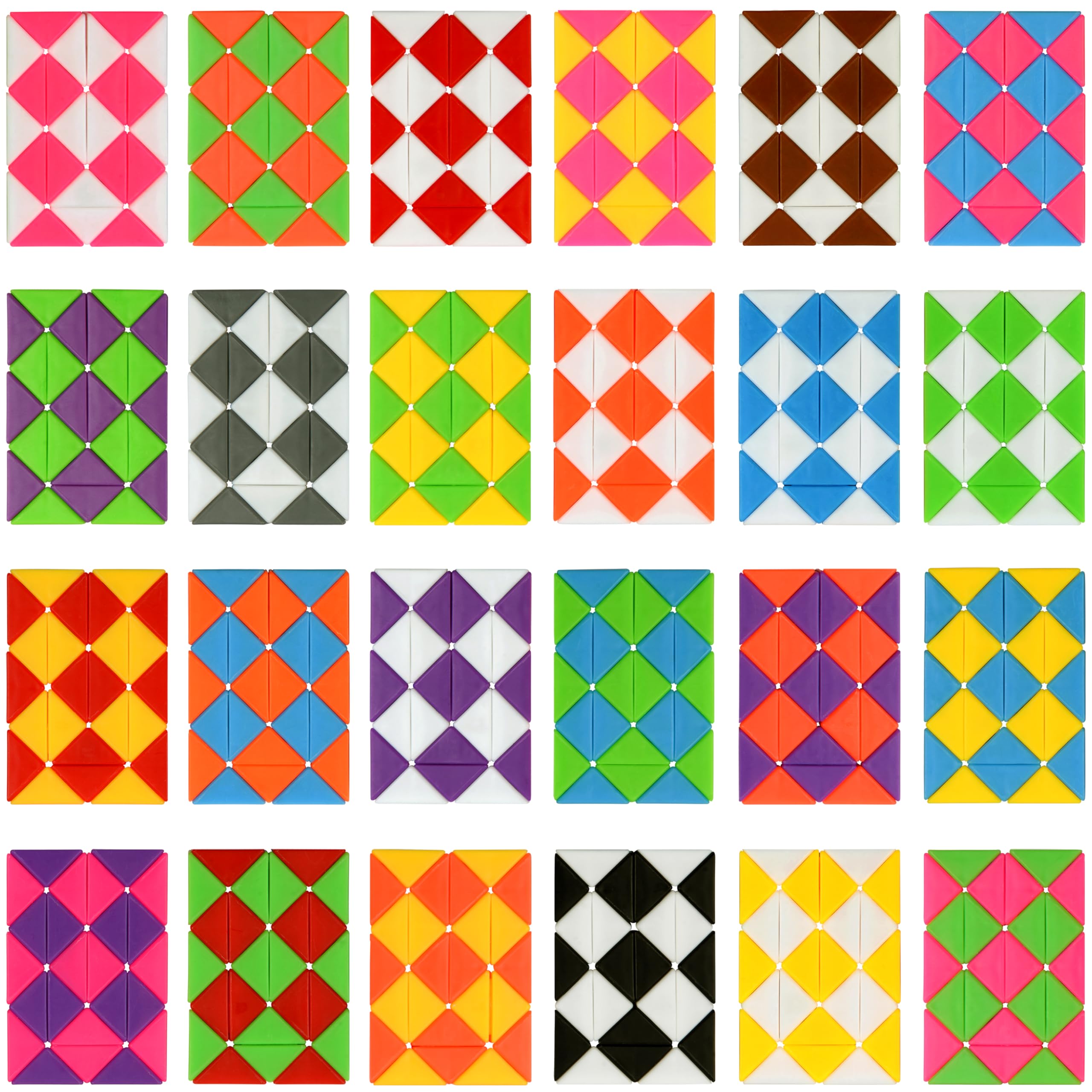 26 Pack 24 Blocks Magic Snake Cube Toy,Fidget Mini Snake Cube Puzzle Toy for Kids,Mini Plastic Puzzle Cube Toy for Kids Party Supplies,Classroom Rewards