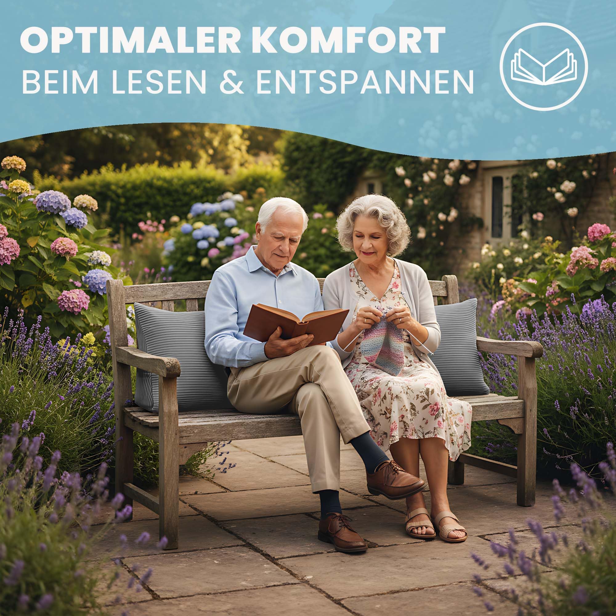 DreamRoots Rückenkissen Keilkissen Bett - Verstellbares Lesekissen & Wandkissen, 70×40×20 cm Cord-Bezug 380 g/m², abnehmbar & waschbar, Seitentasche - Sofa Rückenkissen Dunkelgrau