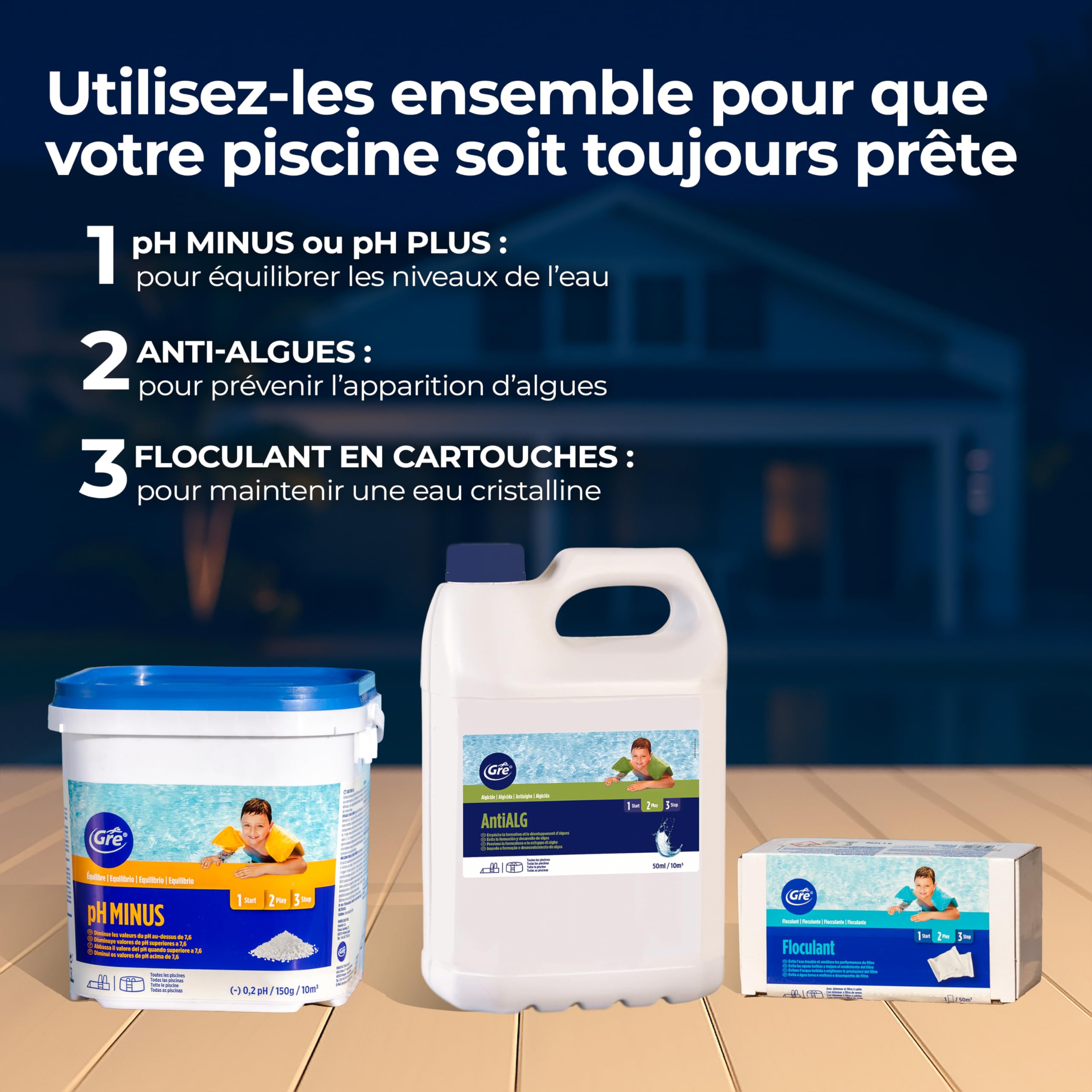 GRE 76024 - Brome en Pastilles. Désinfection efficace de l’eau de la piscine sans chlore, sans odeurs ni irritations. Idéal pour piscines et spas – 5 kg.