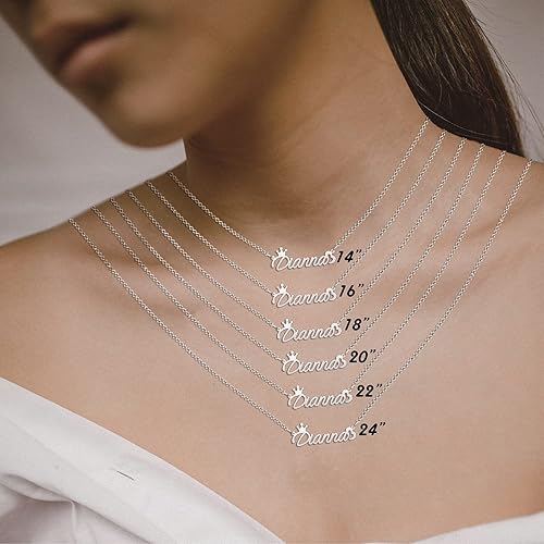 Miniatura 3 de Collar personalizado con nombre chapado en oro de 18 quilates, placa de identificación personalizada, regalo para mujer