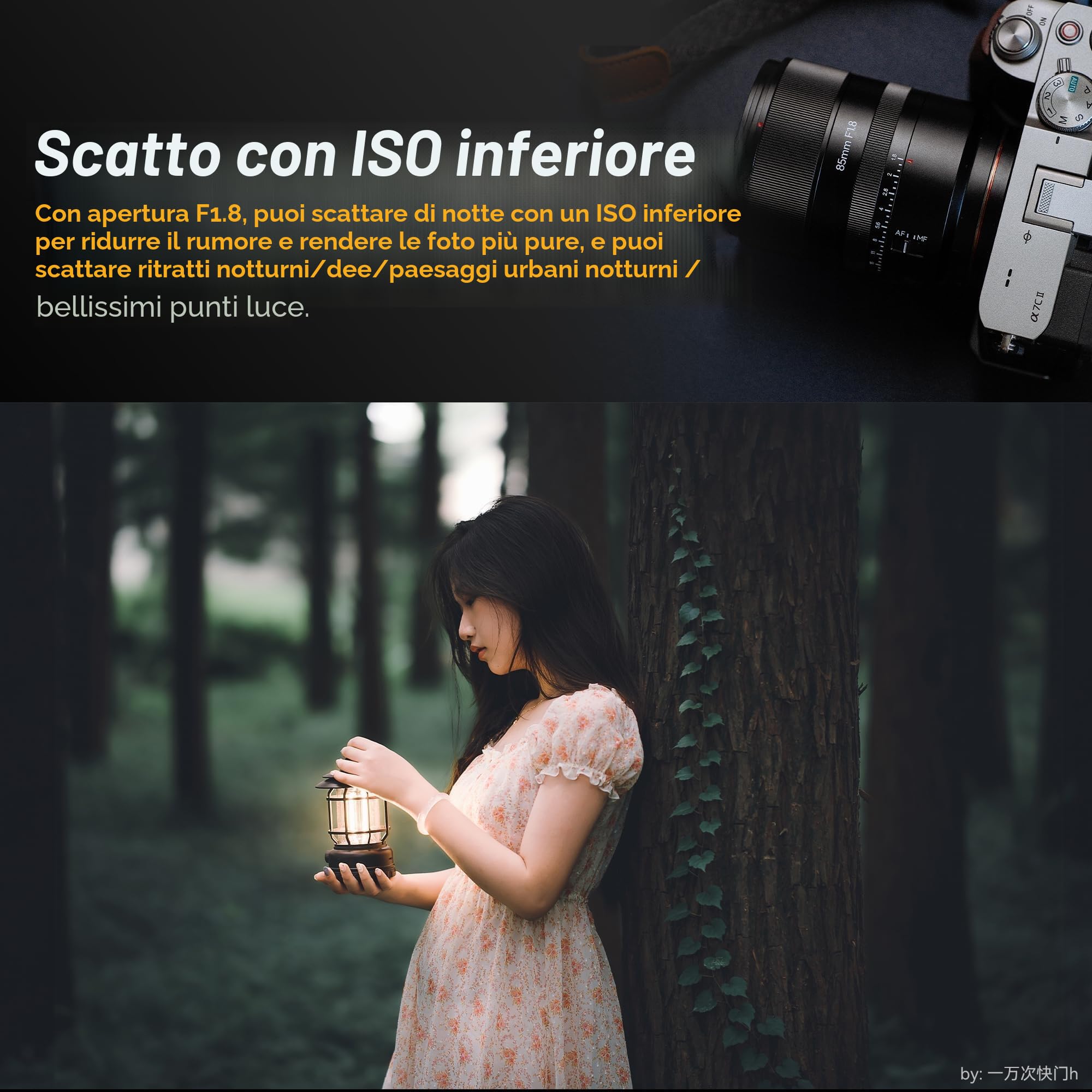 7artisans Obiettivo automatico ritratto AF85mm f1.8, compatibile con fotocamere Panasonic LUMIX S Series/Sigma L Series (nero)