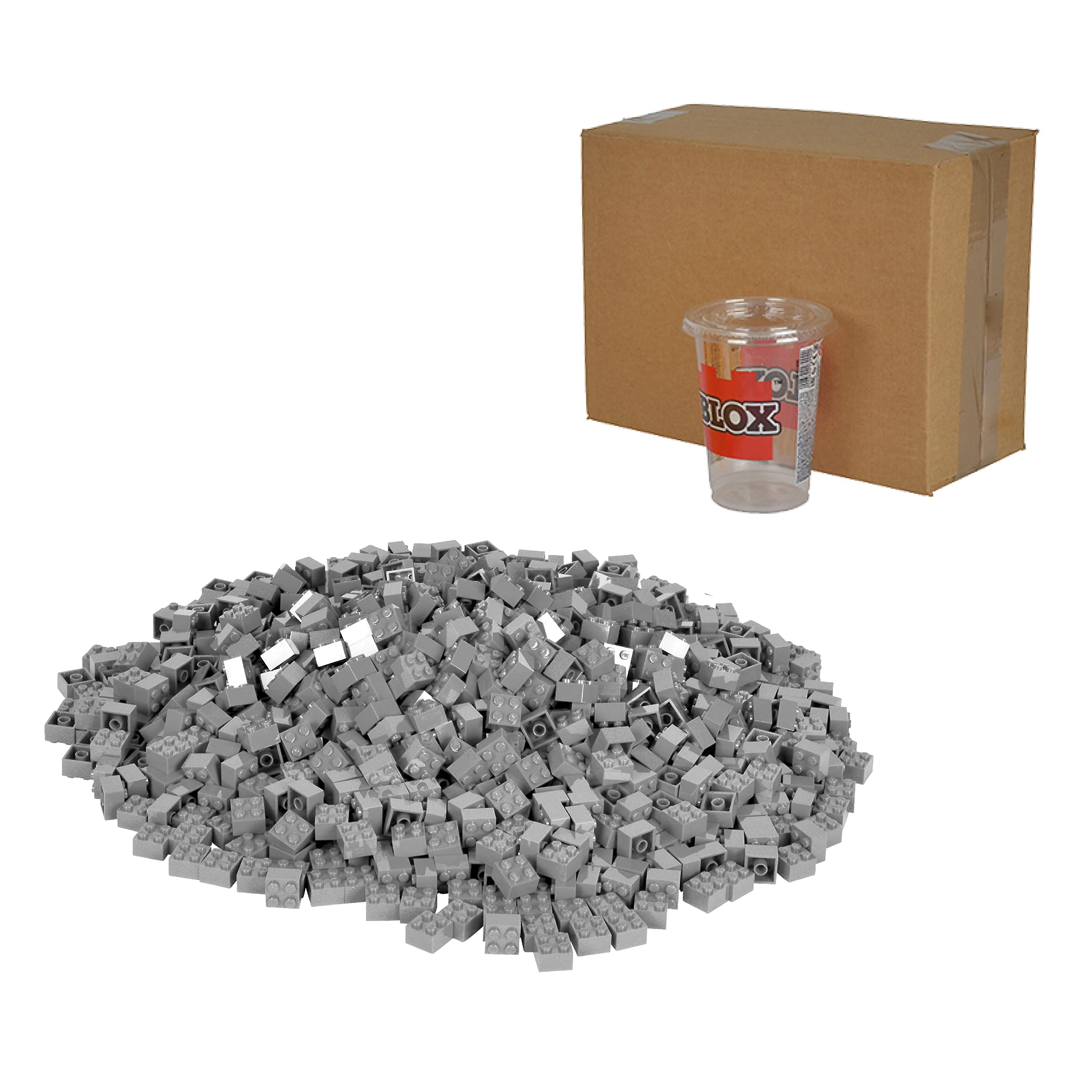 Simba Bausteine Blox, 1000 mattoncini grigi per bambini dai 3 anni in su, 4 pezzi in cartone, alta qualità, completamente compatibili con molti altri produttori, Grigio