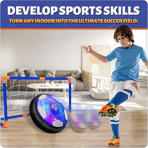 Miniatura 4 de Hover - Juego de pelota de fútbol con 2 porterías, juguetes de interior para niños de 6 a 8 años, regalo de fútbol para niños de 8 a 12 años, juegos