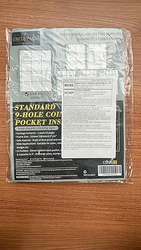 Vista 9 de Páginas con bolsillos para monedas, fundas estándar con bolsillos para monedas, con 9 orificios para coleccionistas, 10 hojas, serie CS03 12