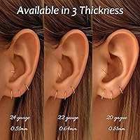Vista 5 de Small Thin Hoop Earrings for Women,Tiny Huggie Hoop Rings for Cartilage,Helix,Targus,Conch,Nose,22g/24g/20g,14K Gold Filled/Sterling Silver/Rose