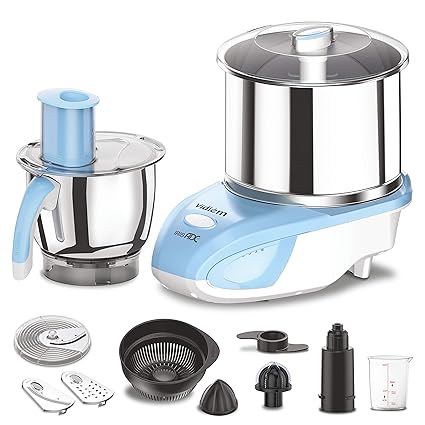 Vidiem WG ST 327 A Wet Grinder With Food Processor, White and Powder Blue, 90 Watts