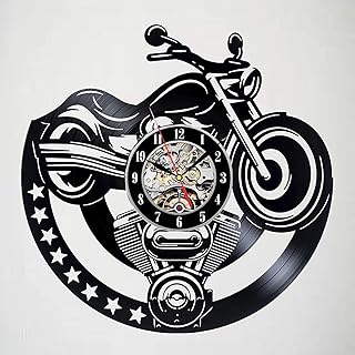 Fantasy Horloge Murale de Disque Vinyle de Moto pour Les Fans de Motards Sport Horloge Suspendue 3D Unique
