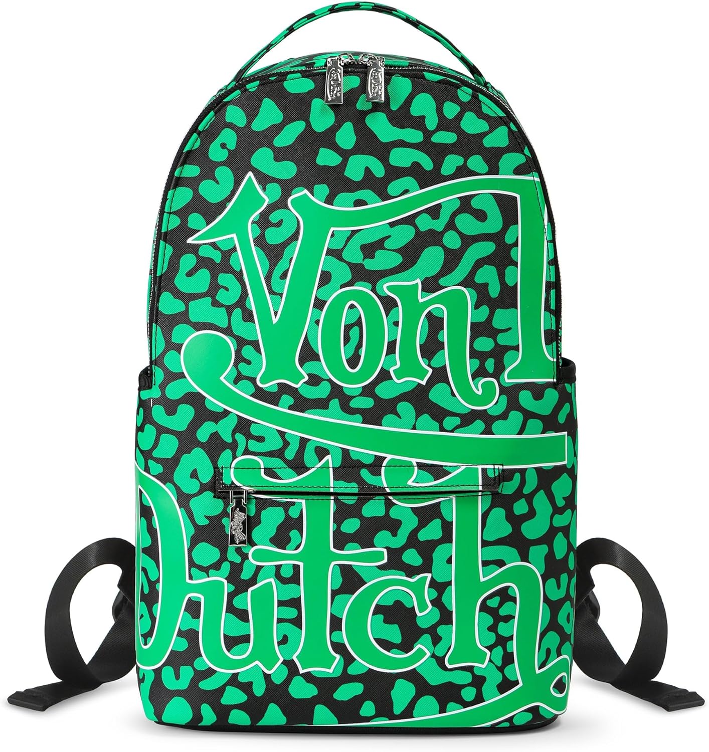 Von Dutch Medium Backpack – Stylish Multi?Purpose Backpack with Front Zip Pocket, Adjustable Straps, and Durable Design (Blue Cheetah)