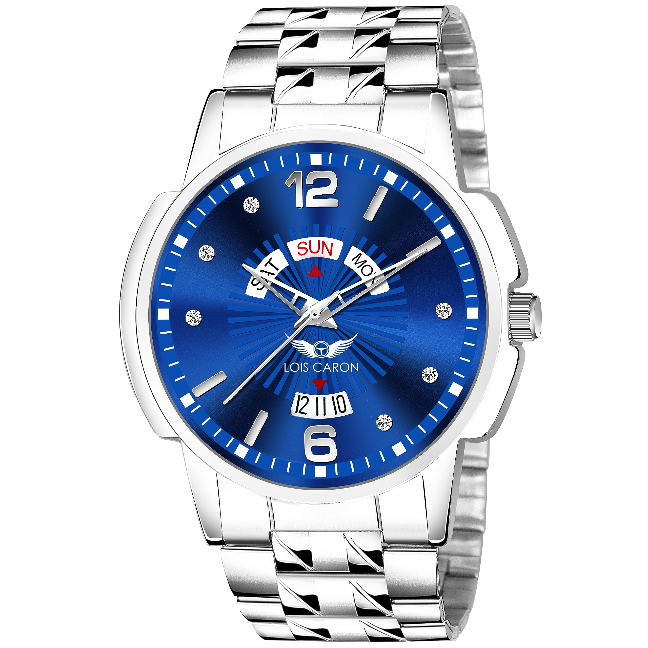 LOIS CARON Day & Date Functioning Steel Strap New Quartz Analog Watch - for Men (LCS-8304) (B0CGRP37BT) Amazon Price History, Amazon Price Tracker
