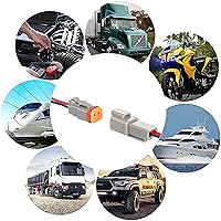 Vista 4 de Deutsch Conector DT de 2 Pines, Conector Eléctrico Automotriz Impermeable DT de 2 Vías Macho Hembra Enchufe Arnés de Cableado, con Cable de Alambre