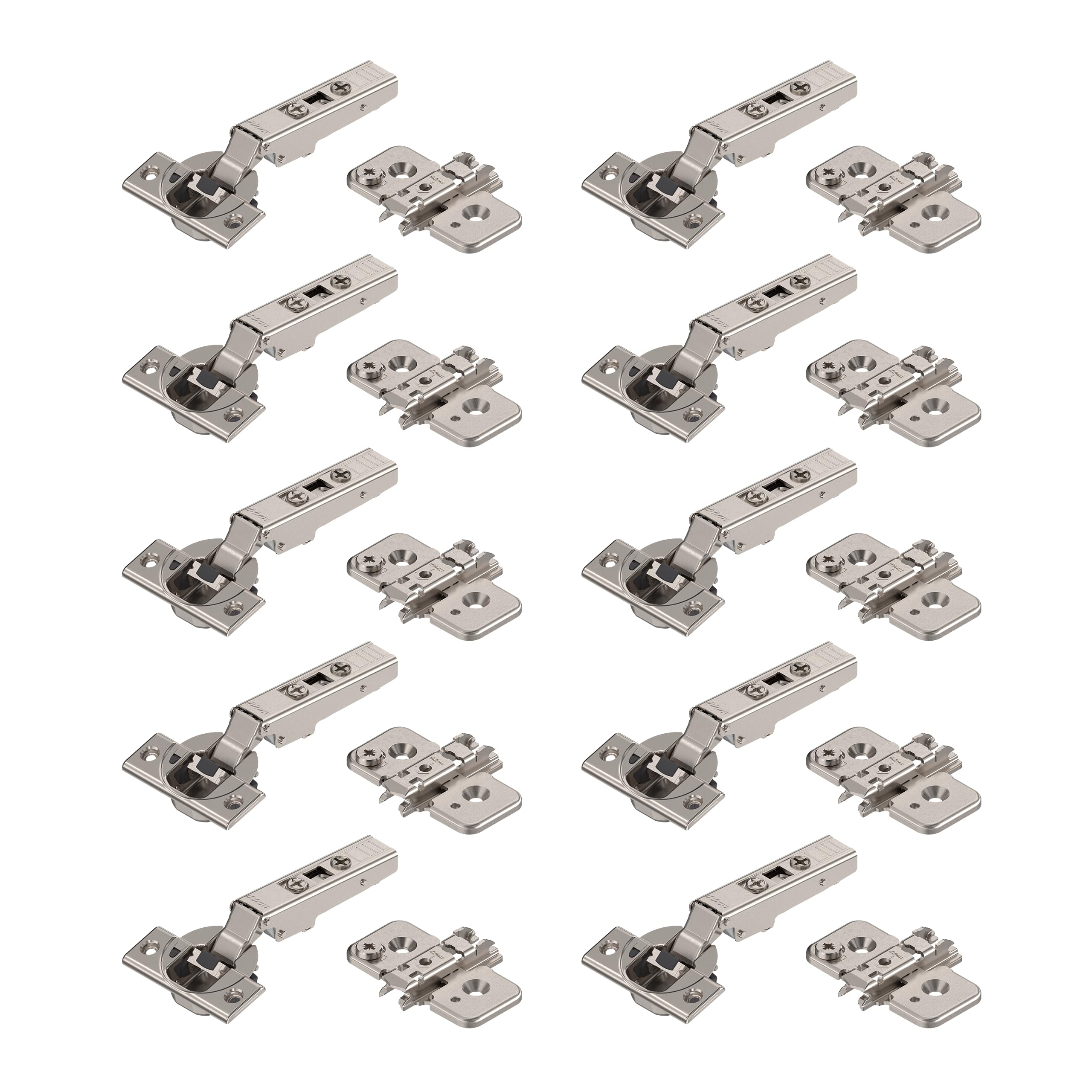 Clip Top Blumotion Furniture Hinge 110° Straight with Spring Corner Stop + Blum Clip Eccentric Cross Mounting Plate Steel Screw Variant Distance 0 mm Pot Hinge Diameter 35 mm Pack of 10