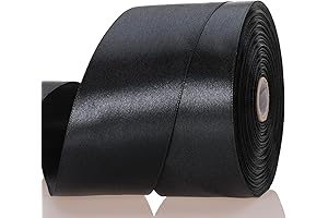 2 Inch Black Solid Satin Ribbon: 50 Yards for Crafting and Embellishments