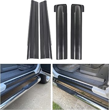 ECOTRIC Rocker Panel Guard Compatible with 1999-2007 Chevy Chevrolet Silverado/GMC Sierra 1500 2500 3500 Classic Extended Cab Replacement for 14068 Trail Armor Side Skirts Extension Body Kit