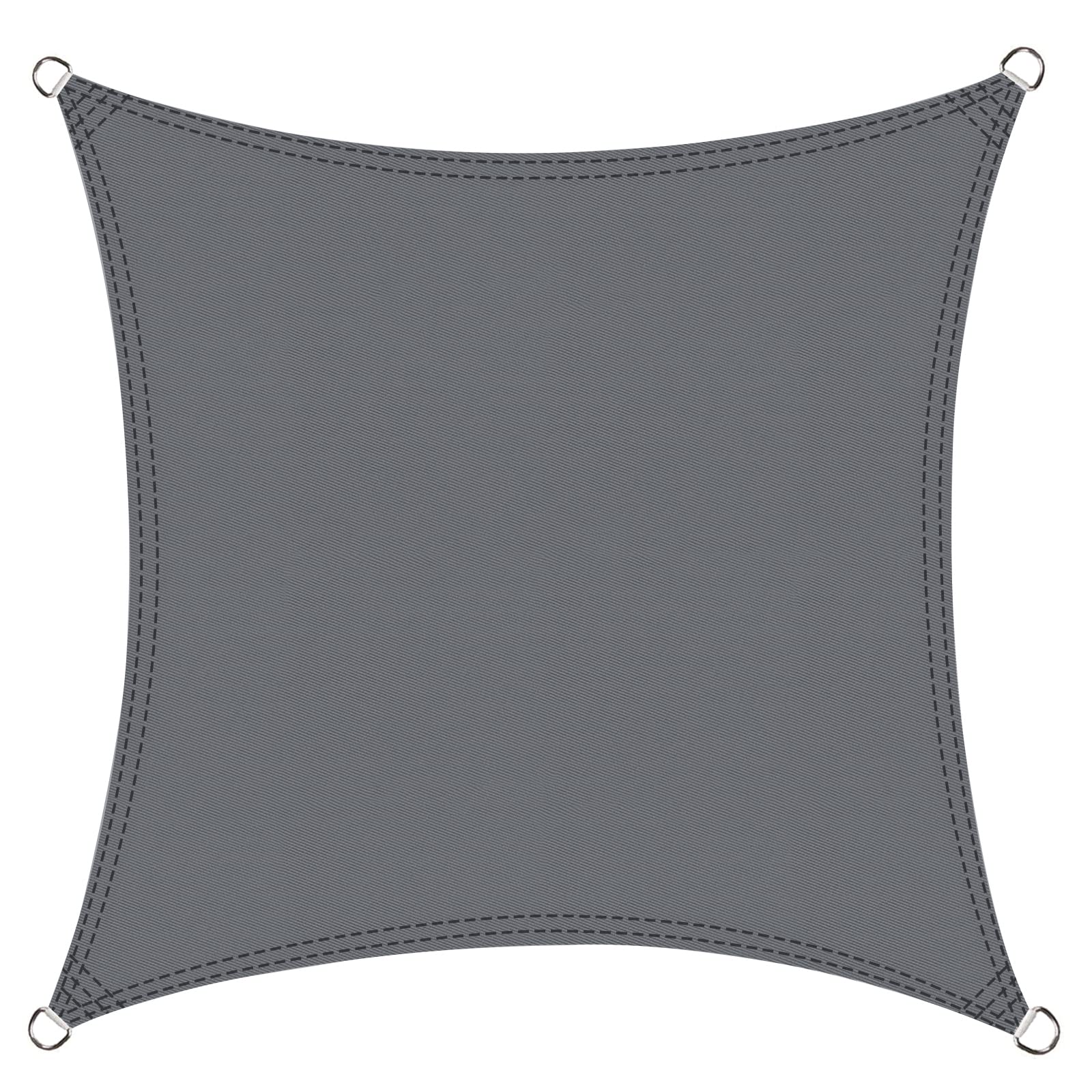 COOL AREA Sonnensegel Wasserdicht Quadratisch 2.5x2.5m Sonnenschutz UV Schutz Windschutz,Geeignet für Außenbereiche wie Garten und Balkone,Terrasse, Grau