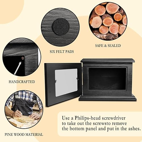 Miniatura 6 de Urna de cremación para cenizas para mujeres, urna humana para cenizas, adultos, hombres o mujeres, marco de fotos de madera, caja y ataúd para