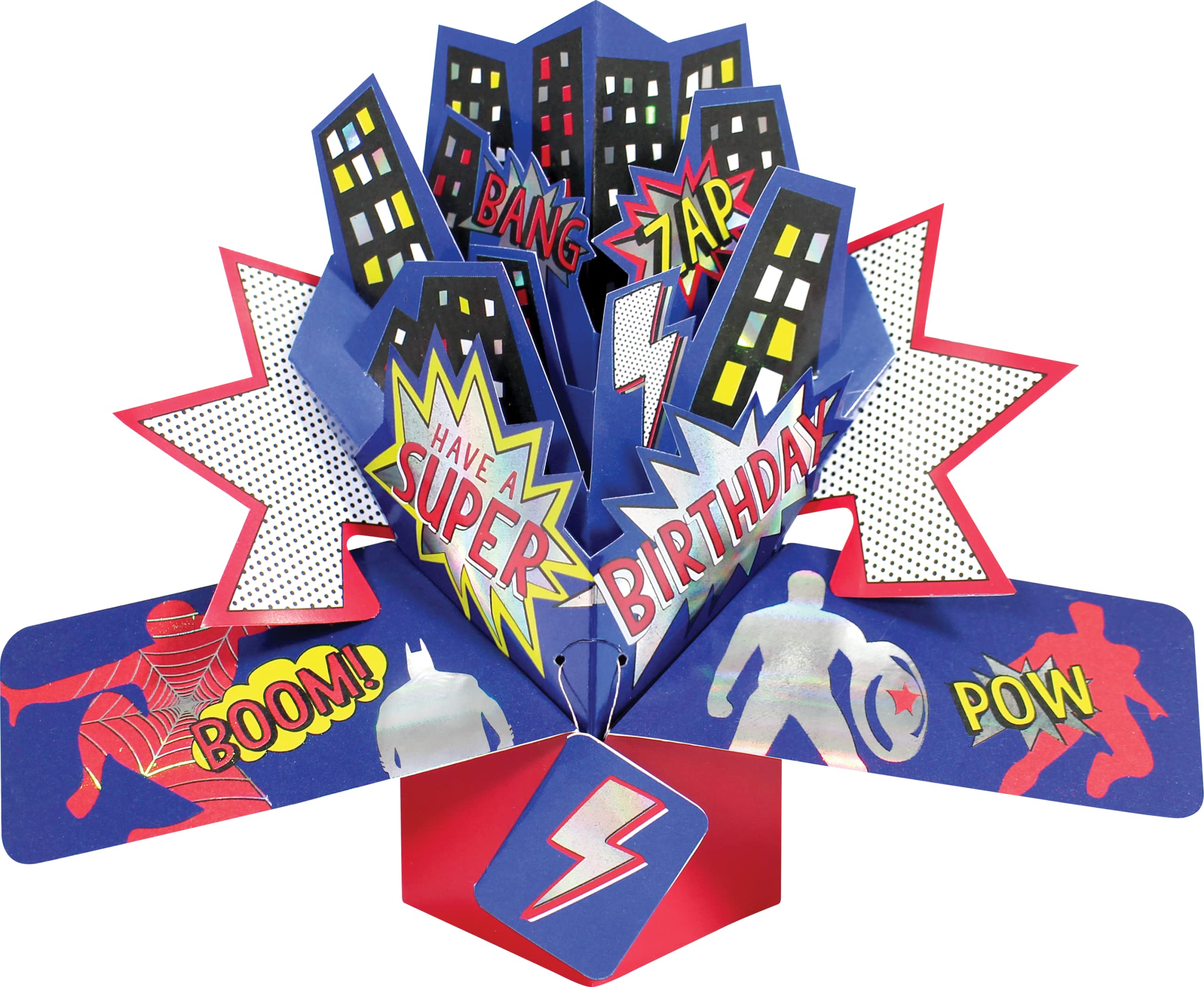 Super Birthday Superhero Pop-Up Greeting Card Second Nature 3D Pop Up Cards