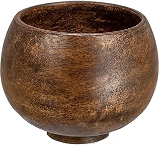 Creative Co-Op Mango Wood Bowl, Walnut Finish