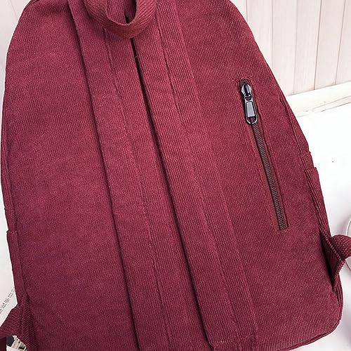 Vista 5 de Lobagve Mochila escolar de pana, mochila grande para universidad, mochila para computadora portátil, mochila de viaje para niña y niño, 6389 rojo