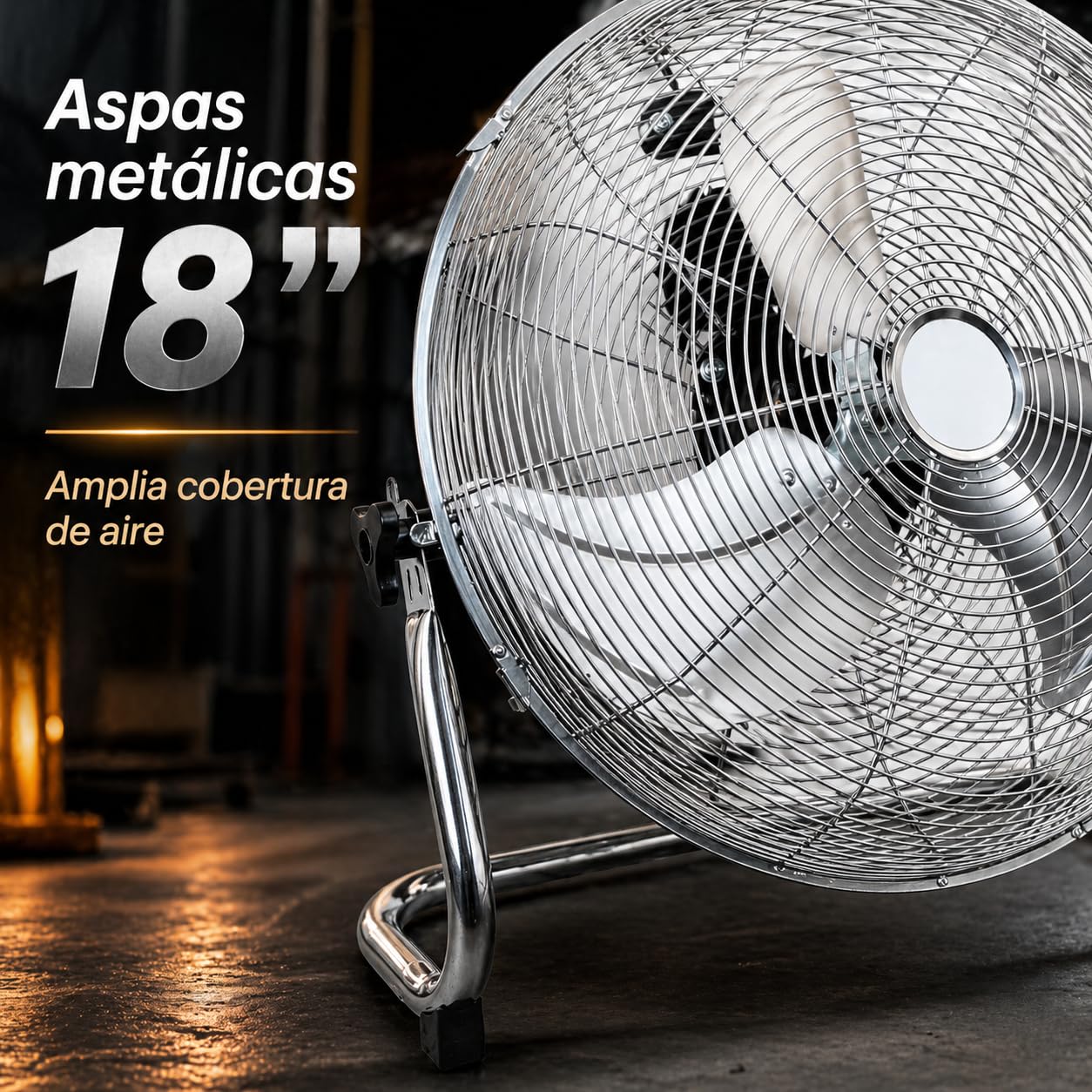 MAXELLPOWER VENTILADOR INDUSTRIAL DE SUELO SOBREMESA 100W 3 VELOCIDADES PARRILLA ASPAS METAL 18" PULGADAS CALIDAD (VENTILADOR SUELO INDUSTRIAL 100W)
