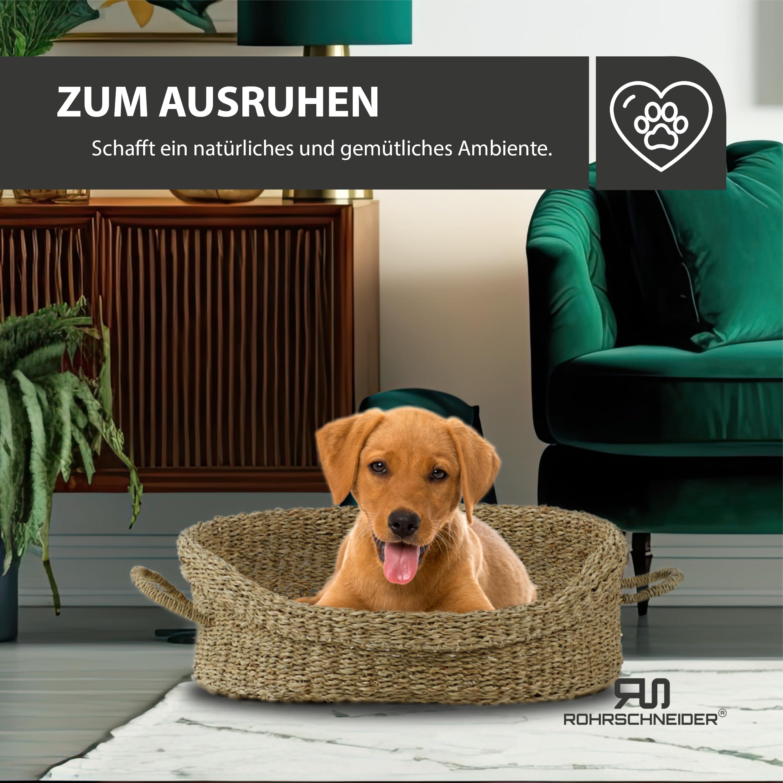 Rohrschneider Hundebett mit Henkel, Gr. 2 (70 x 60 cm)