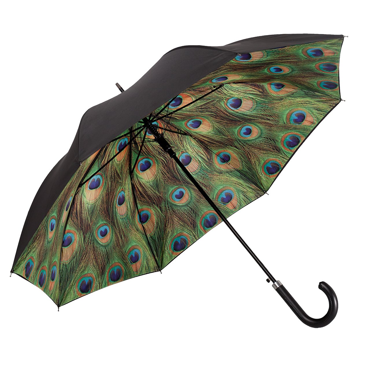 VON LILIENFELD Automatic Umbrella Women Motif Double-Layer Peacock
