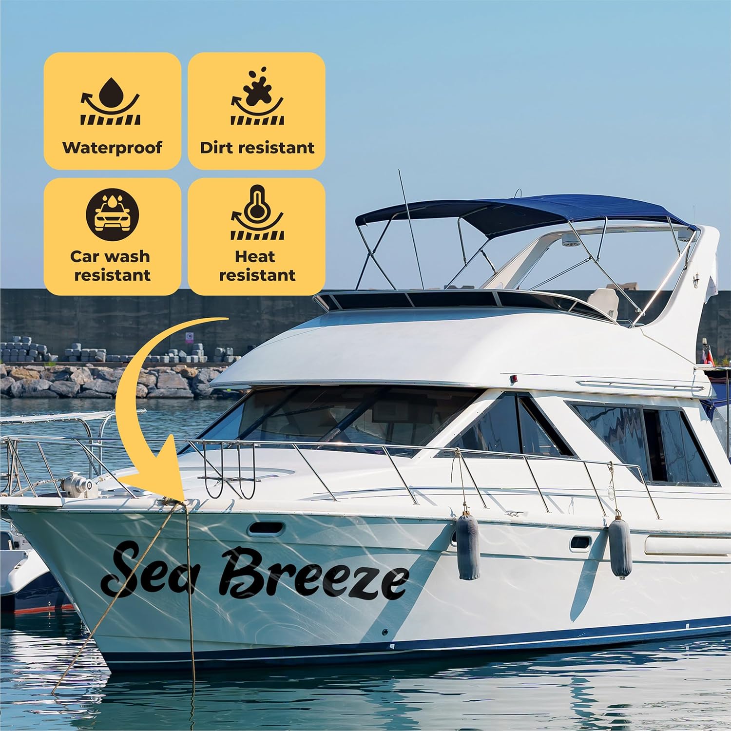 Custom Boat Lettering Decals - Personalized Boat Numbers and Letters Custom - Waterproof Vinyl Boat Lettering - Boat Stickers and Decals - Image 2