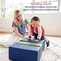 Vista 4 de ECR4Kids SoftZone - Bloques de construcción de espuma grande, juego suave, tono terrícola, 7 piezas