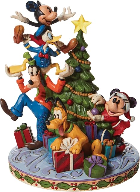 Enesco Disney Traditions Fab 5 Decorating Tree Figurine 8.26 in H x 6.69 in W x 7.08 in L 6008979