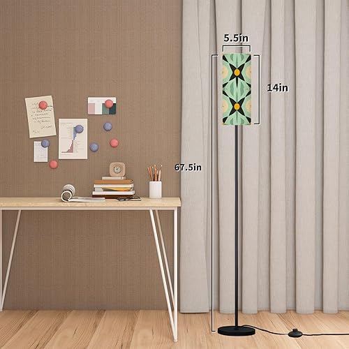 Miniatura 2 de Modern Floor Lamps for Living Room Mid Century Modern Vintage 1950s Retro Atomic Geometric Lattice Star Standing Lamps with Linen Lampshade Tall