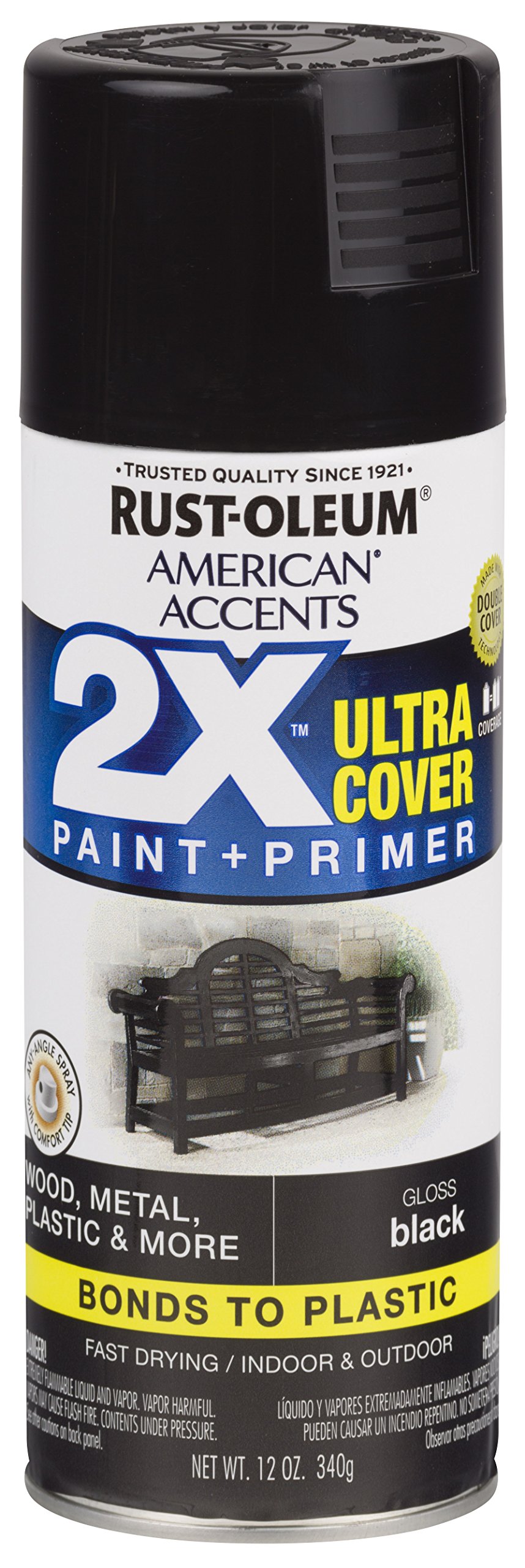 Rust-Oleum 327870 American Accents Spray Paint, 12 Ounce (Pack of 1), Gloss Black