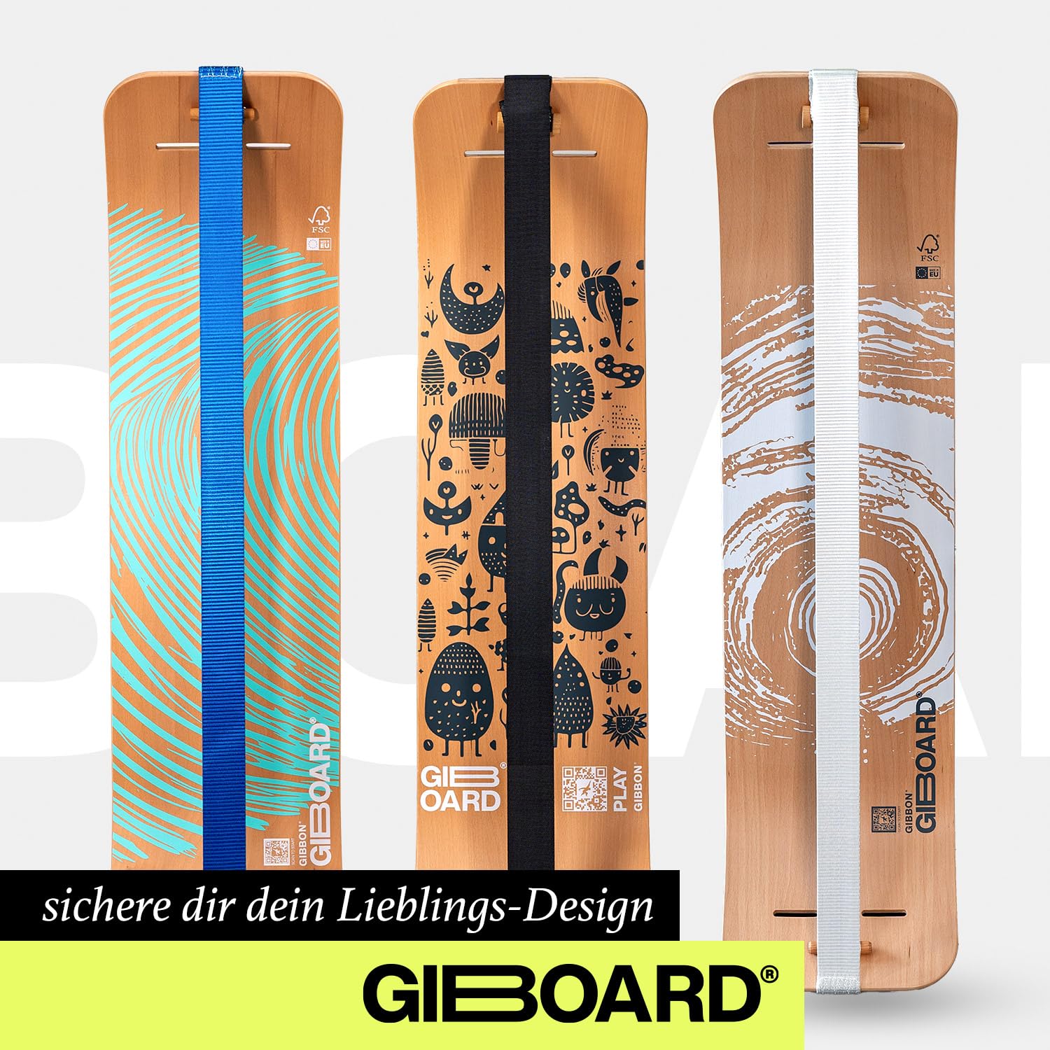 GIBBON - Kit giboard Zen Yellow/Blue | Tavola di equilibrio innovativa | Allenamento interattivo con applicazione | Per casa e in viaggio | Ideale per figure e allenamenti |