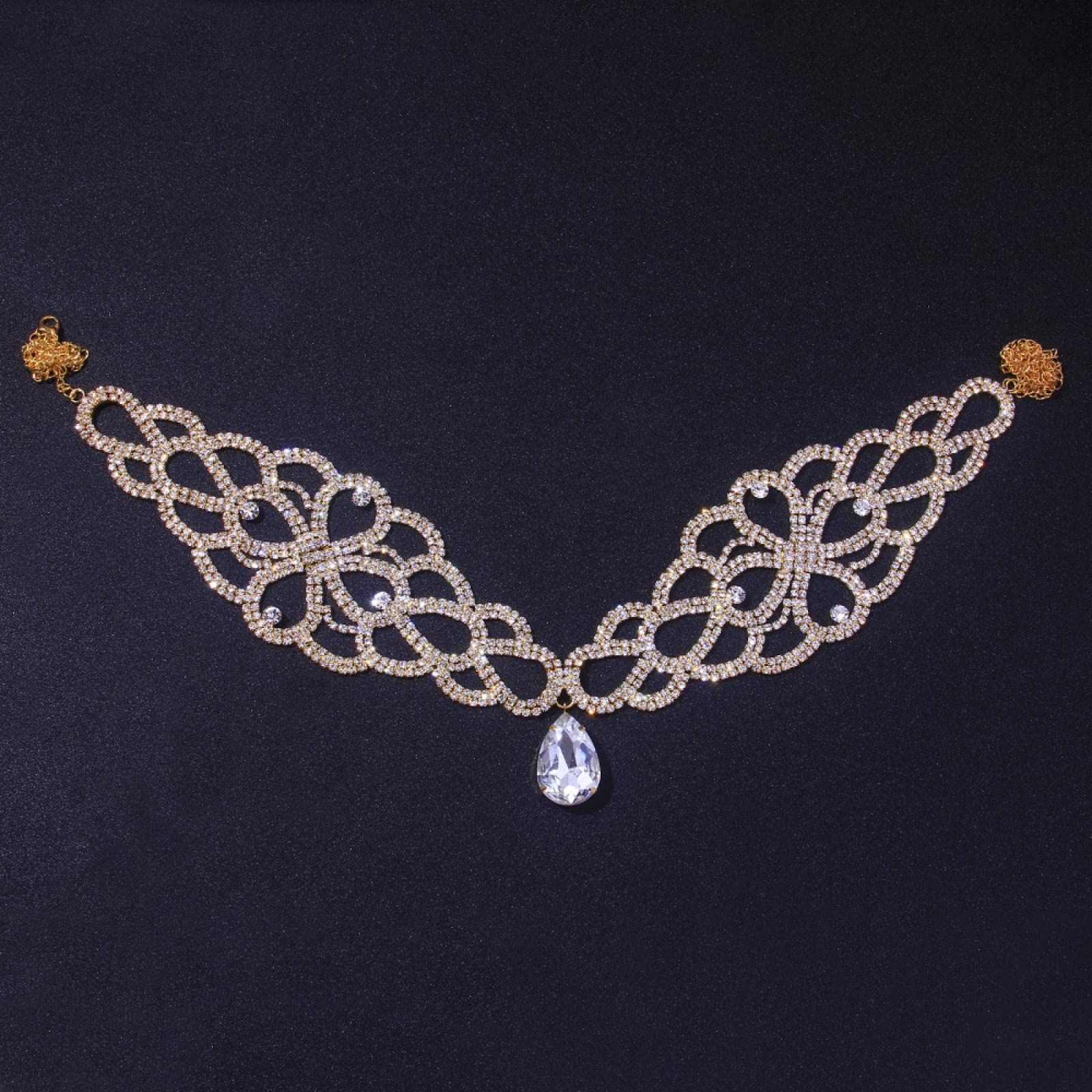 RWRAPS Catene per Il Corpo Ciondolo con Strass Catena della Vita per Le Donne Cintura Gioielli Sexy Catena per Il Corpo Bikini Perizoma Regalo (1) (1)