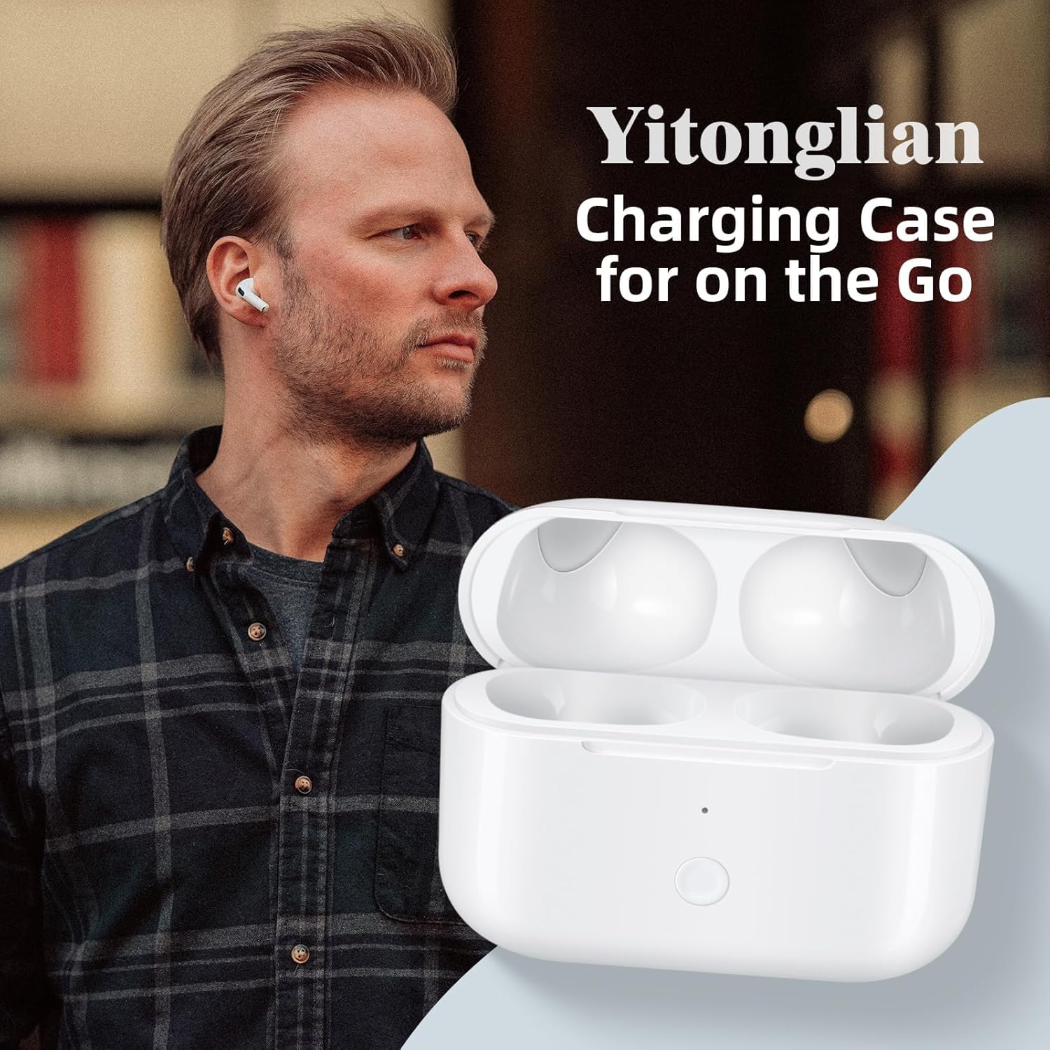 Charging Case Replacement for AirPods Pro 1st & 2nd Generation - Wireless Charger Case Without Earbuds (White)