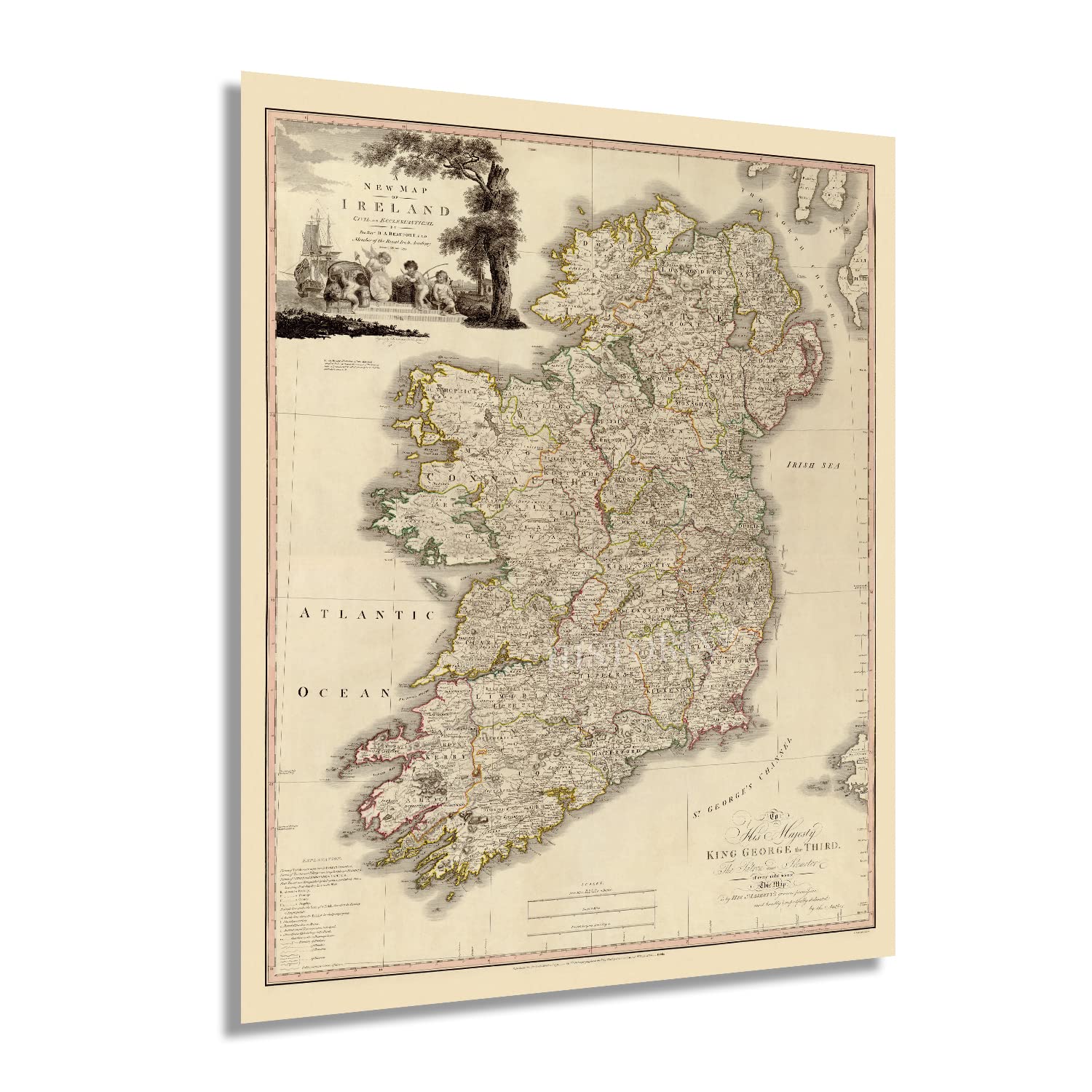 Buy HISTORIX Vintage 1797 Ireland 24x30 Inch Vintage of Ireland Wall