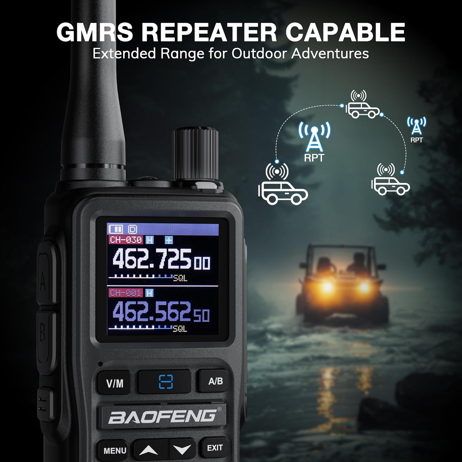 [Chirp Compatible] Baofeng UV-5G Mini GMRS Handheld Radio with BT App Programming, Long Range Walkie Talkie GMRS Repeater Capable, with 8-Band Receiver, Dual PTT, 999 Channels, for Off-Road, 2 Pack