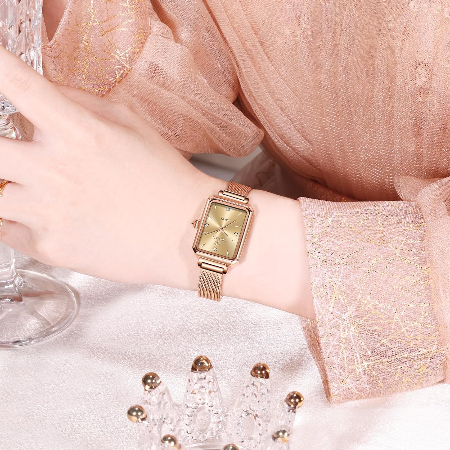 Watch for Women Small Wrists Watches for Ladies Luxury Mesh Band Watches for Womens Casual Dress Womens Watch Waterproof Analog - Image 2