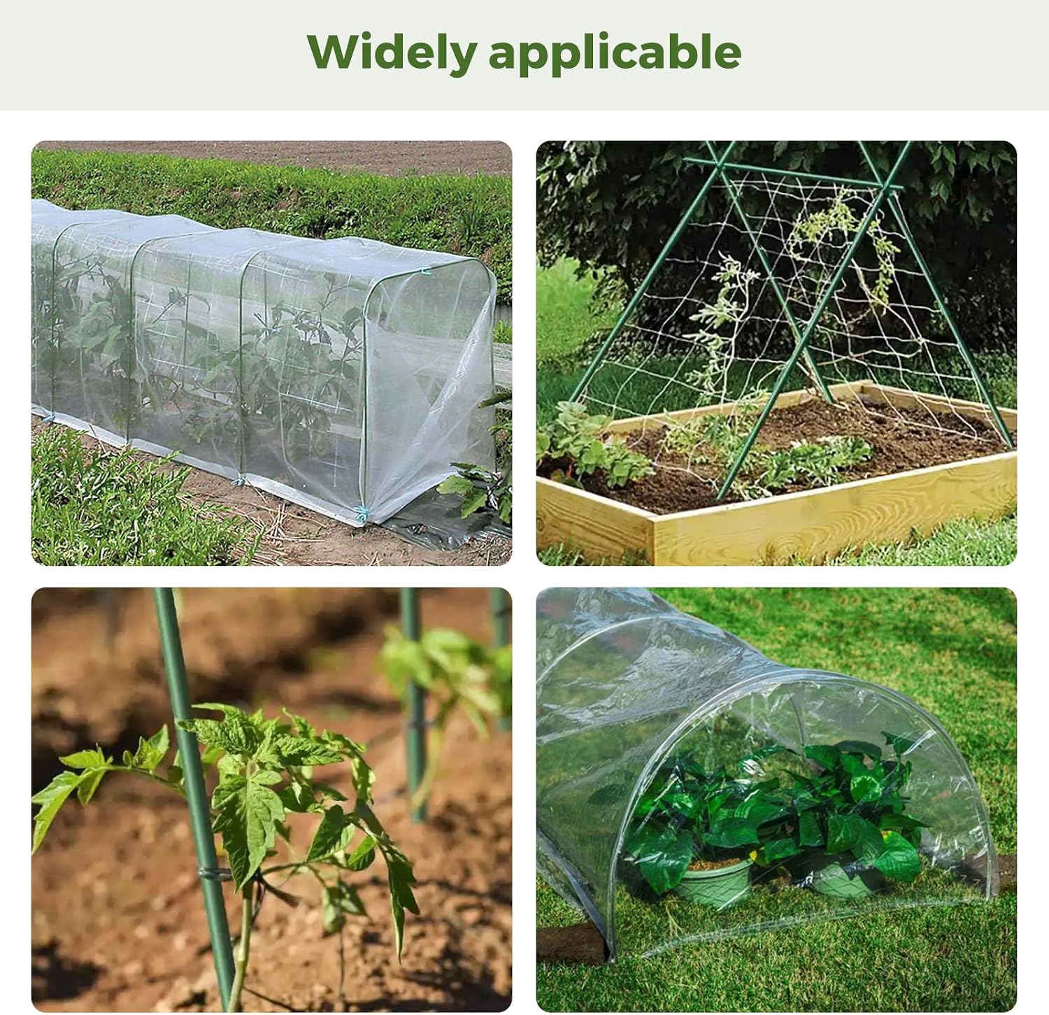 BEAMNOVA Garden Hoops Only for Raised Beds Greenhouse Row Cover Barrier Support Frame Climbing Plants Stakes with Cable Ties for Outdoor Vegetable Tomato Vines DIY