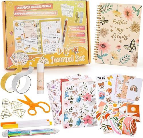 Needbrock Kit de bricolaje para niñas de 8, 9, 10, 11, 12, 13 años y más, juego de suministros de diario de recortes estacionario para niños,