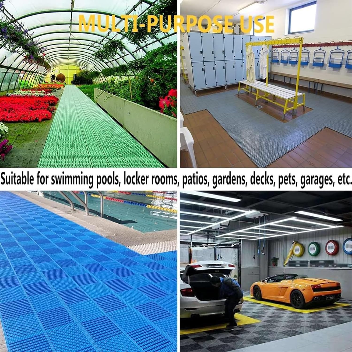 Basketball Court Modular Interlocking Floor Tiles, Basketball Floor for Backyard Rubber Floor Tiles Suitable for Outdoor Basketball Courts Badminton Courts Gyms Sports Fields Strong Weather Resistance