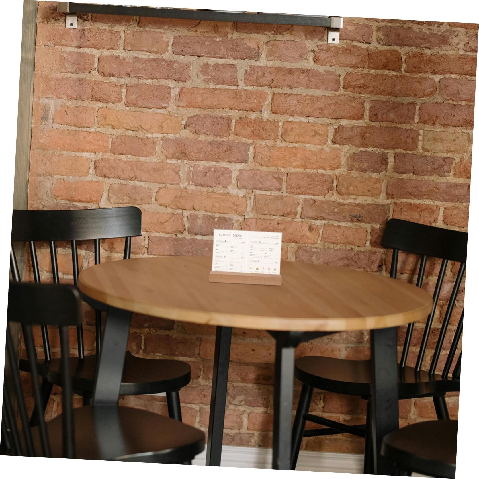 SHINEOFI 5pezzi Porta Biglietti da Visita in Acrilico Trasparente con Base in Legno Espositore per Menu Cartelli da Tavolo Supporto per Foto Display da Ufficio e Ristorante