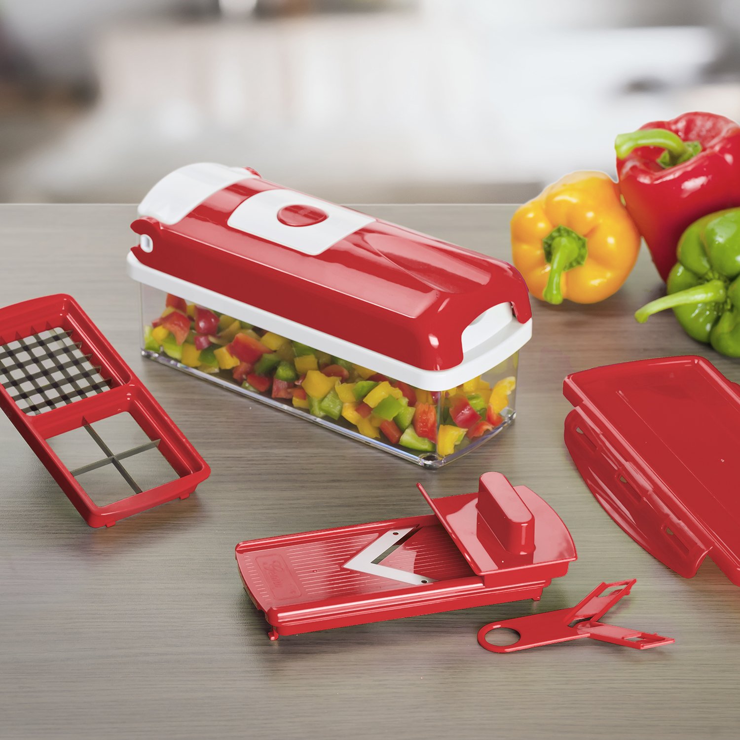 Genius Nicer Dicer Smart Julietti | 16 Teile | Gemüseschneider | Spiralschneider | Julienneschneider | Schneiden/Würfeln/Hobeln/Schälen/Juliennes | Mandoline | Zerkleinerer | NEU