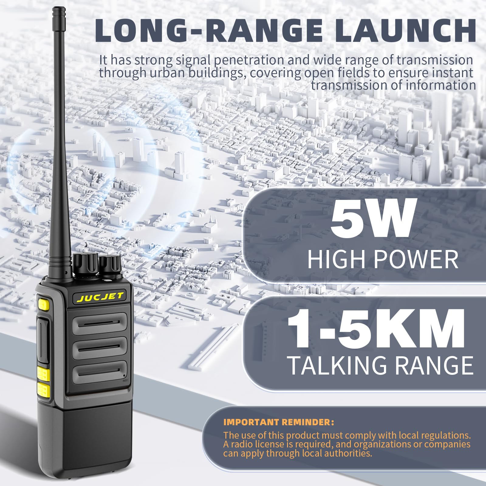 1901D Walkie Talkies, Radioaficionado 430-440MHz, USB-C, 2 Piezas