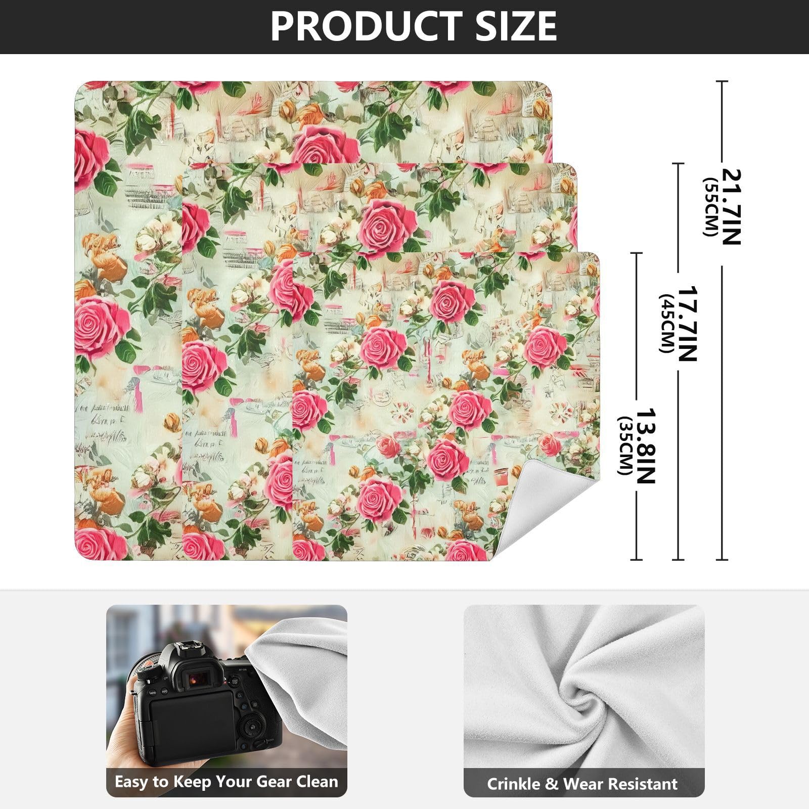 ODAWA Floral Roses Blooms Vintage 17.7