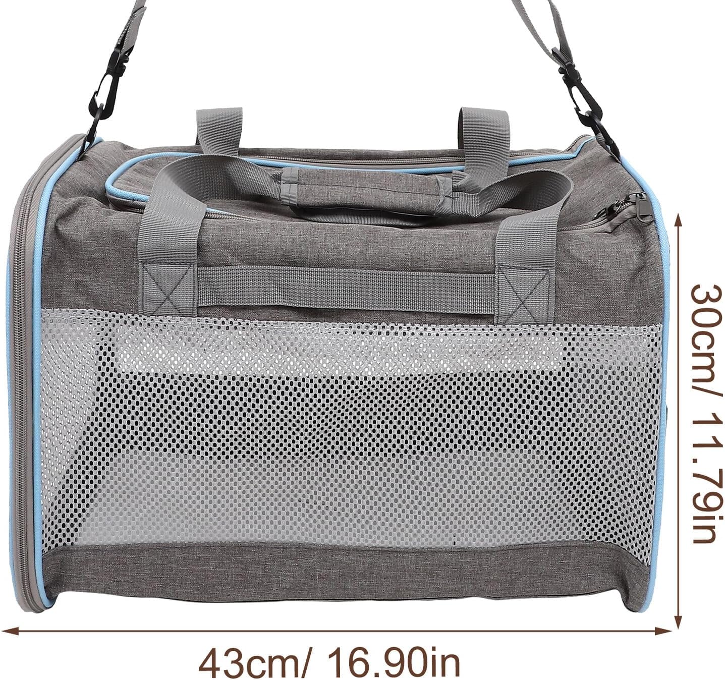 Cabilock Soft-Sided Small Cat Carrier Backpack with Breathable Mesh, Portable Pet Travel Carrier for Puppies and Cats, Gray Pet Travel Accessories for Outdoor Use