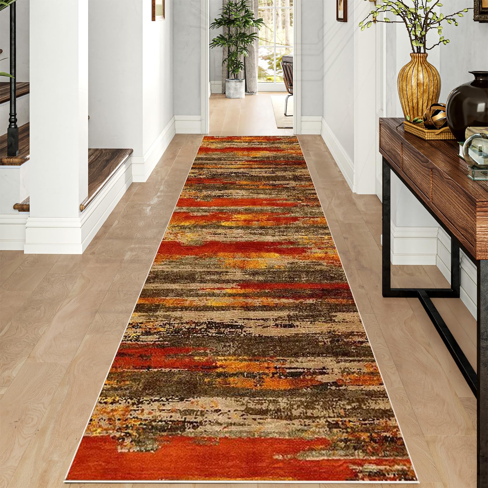 Tapis de Passage Long Tapis Cuisine Devant Evier Lavable Antiderapant 70 x 130 cm Tapis de Couloir Paillasson Interieur Tapis de Porte d'Entrée Moquette de Couloir Entrée Tapis de Salon Chambre