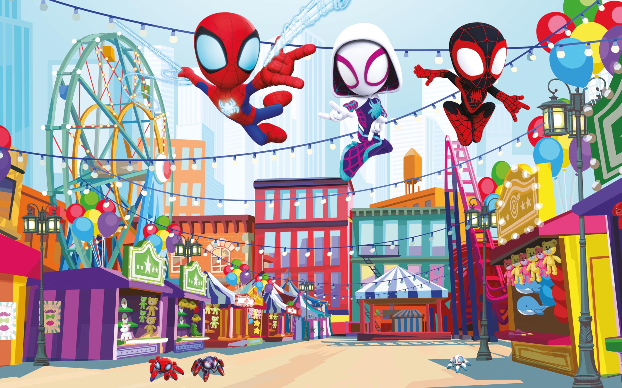 Komar Non-Woven Photo Wallpaper - Marvel Spidey and His Amazing Friends Theme Park - Size 400 x 250 cm - Children's Bedroom Wallpaper - Image 2