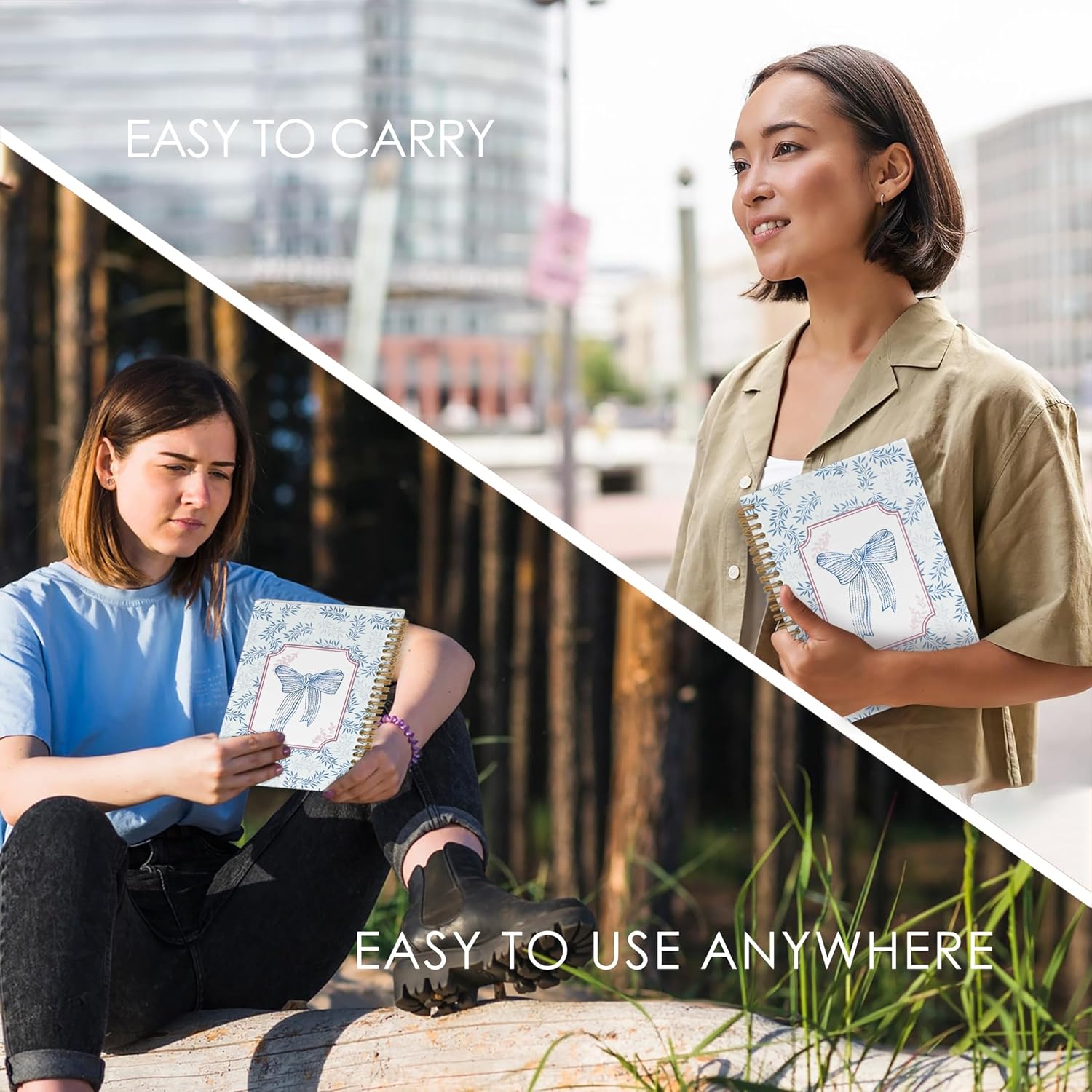 Blue Bow Notebook 5.5x8.3"